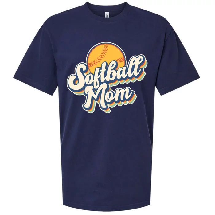 Vintage Retro Softball Mom Sueded Cloud Jersey T-Shirt