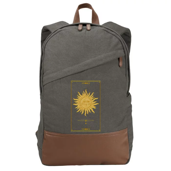 Vintage Retro Sun and Moon Tarot Card Cotton Canvas Backpack