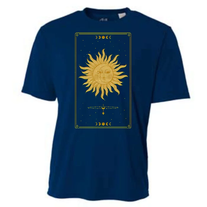 Vintage Retro Sun and Moon Tarot Card Cooling Performance Crew T-Shirt