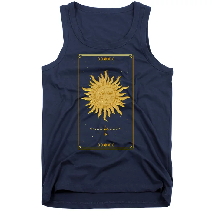 Vintage Retro Sun and Moon Tarot Card Tank Top