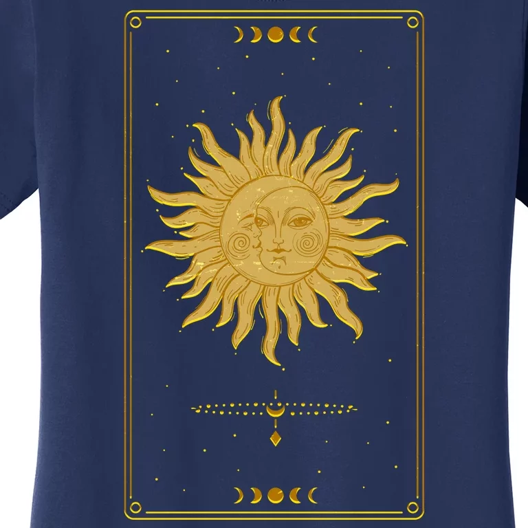 Vintage Retro Sun and Moon Tarot Card Women's T-Shirt