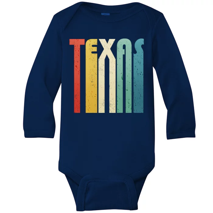 Vintage Retro Texas Baby Long Sleeve Bodysuit