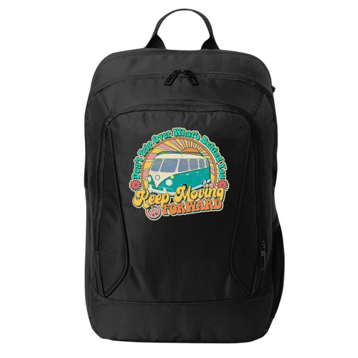 Vintage Retro VW Bus Keep Moving Forward Sunshine City Backpack