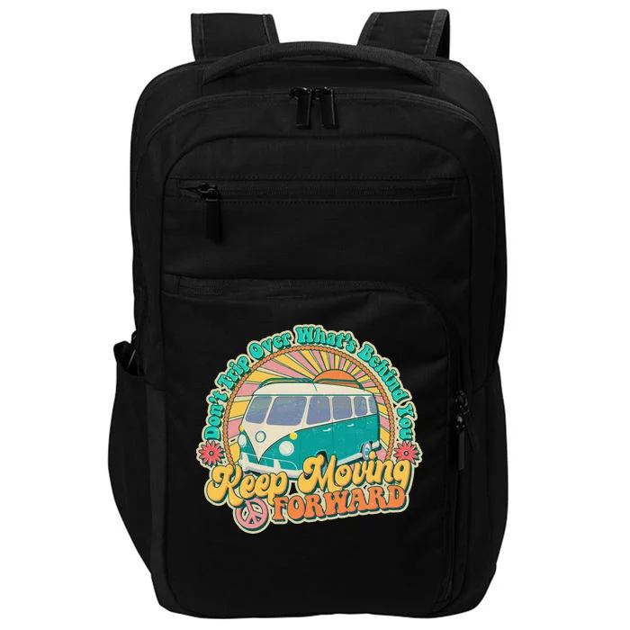 Vintage Retro VW Bus Keep Moving Forward Sunshine Impact Tech Backpack