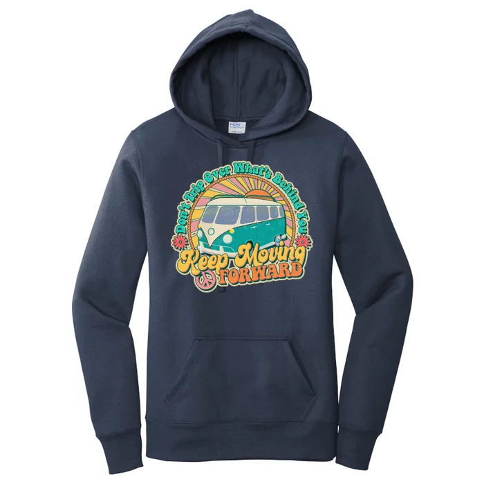 Vintage Retro VW Bus Keep Moving Forward Sunshine Women's Pullover Hoodie