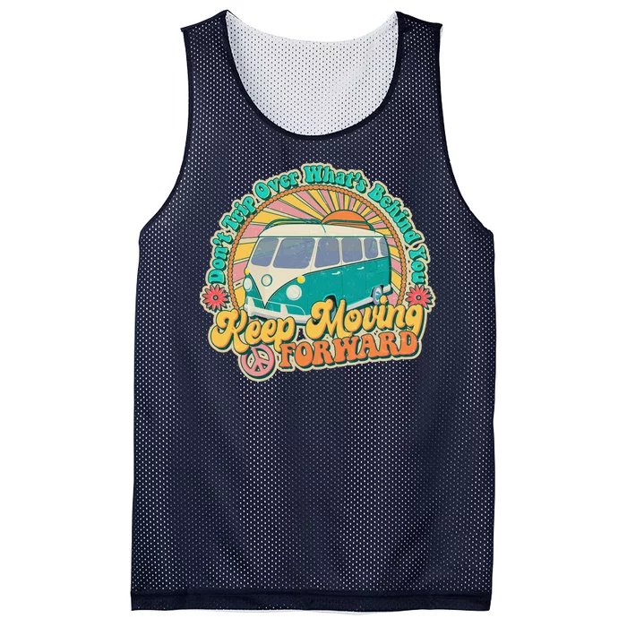 Vintage Retro VW Bus Keep Moving Forward Sunshine Mesh Reversible Basketball Jersey Tank