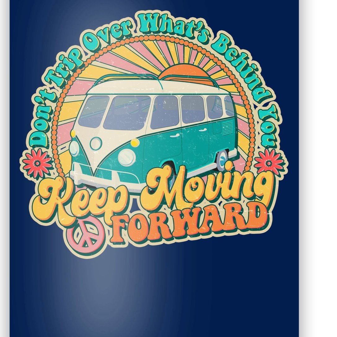Vesting Manifesteren Ontevreden Vintage Retro VW Bus Keep Moving Forward Sunshine Poster | TeeShirtPalace