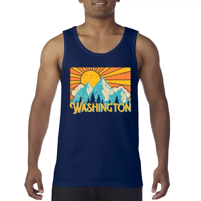 Vintage Retro Washington Sunshine Mountains Tank Top