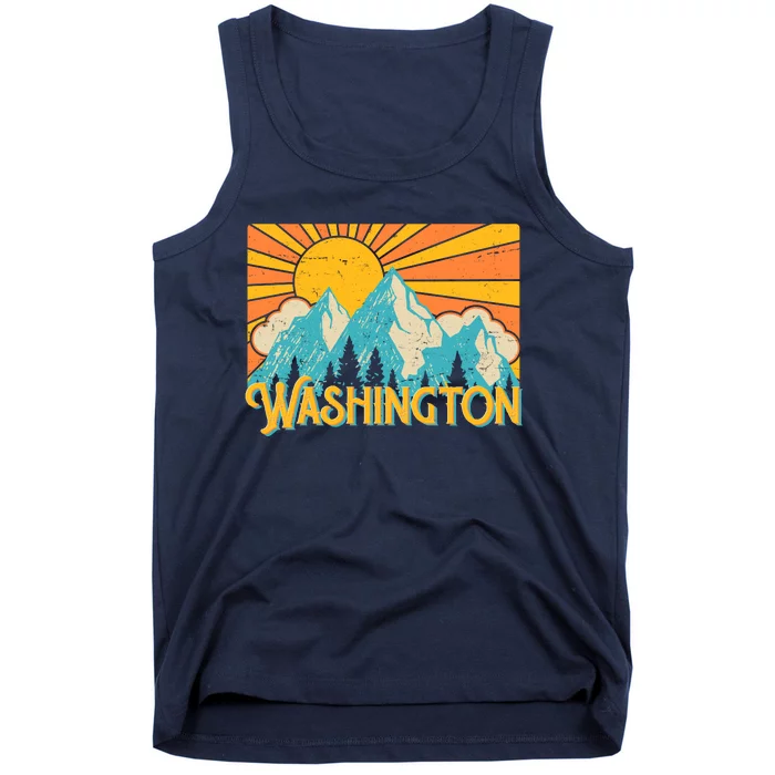 Vintage Retro Washington Sunshine Mountains Tank Top