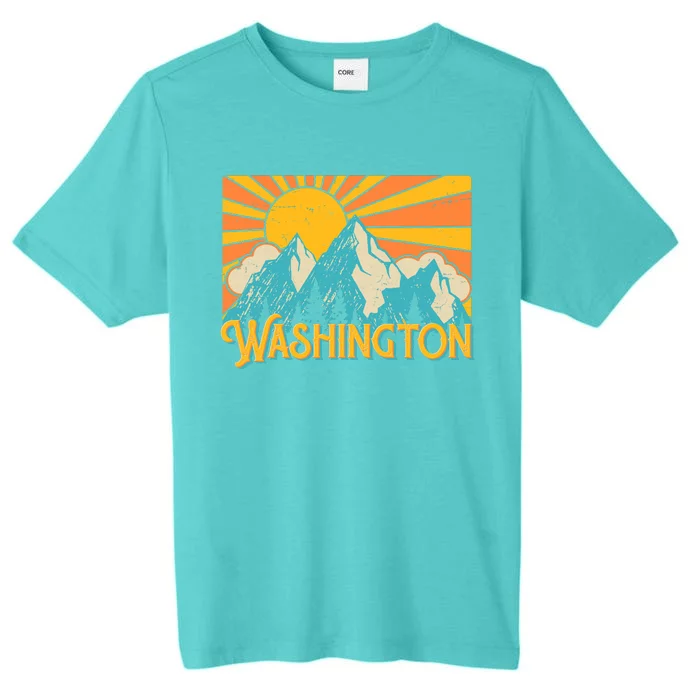 Vintage Retro Washington Sunshine Mountains ChromaSoft Performance T-Shirt