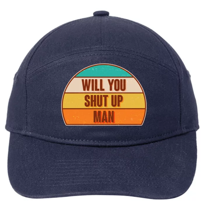 Vintage Retro Will You Shut Up Man Biden Vs Trump Debate 7-Panel Snapback Hat