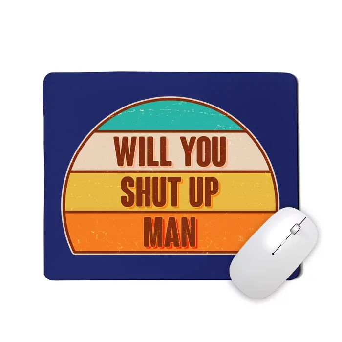 Vintage Retro Will You Shut Up Man Biden Vs Trump Debate Mousepad