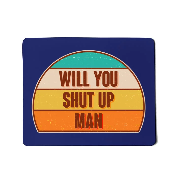 Vintage Retro Will You Shut Up Man Biden Vs Trump Debate Mousepad