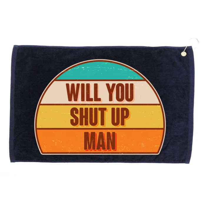 Vintage Retro Will You Shut Up Man Biden Vs Trump Debate Grommeted Golf Towel