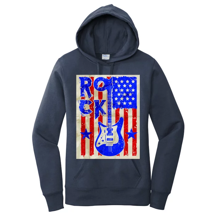 Vintage Rock Electric Guitar USA Women's Pullover Hoodie