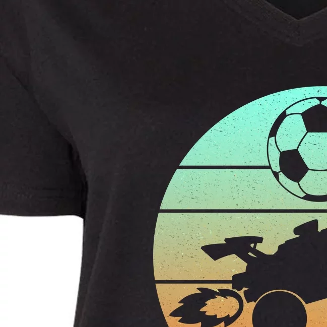 Vintage Rocket RC Soccer Car League Gamer Women's V-Neck Plus Size T-Shirt