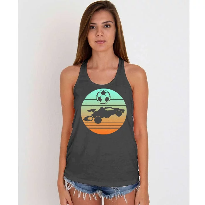 Vintage Rocket RC Soccer Car League Gamer Women's Knotted Racerback Tank