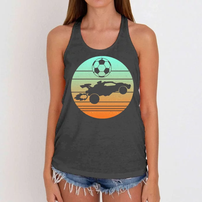 Vintage Rocket RC Soccer Car League Gamer Women's Knotted Racerback Tank