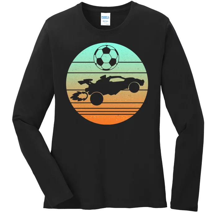 Vintage Rocket RC Soccer Car League Gamer Ladies Missy Fit Long Sleeve Shirt
