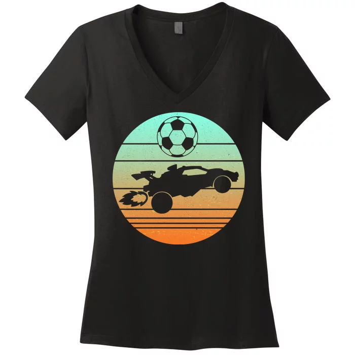 Vintage Rocket RC Soccer Car League Gamer Women's V-Neck T-Shirt