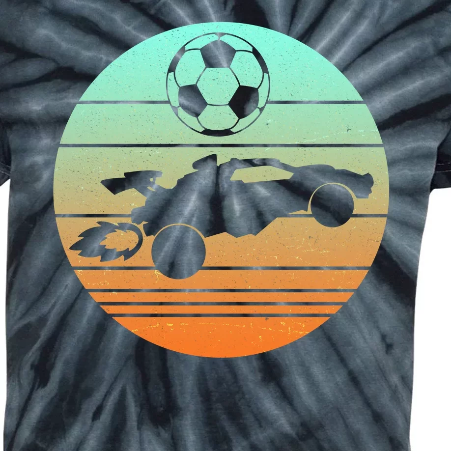 Vintage Rocket RC Soccer Car League Gamer Kids Tie-Dye T-Shirt