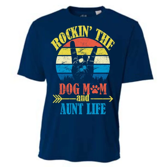 Vintage Rockin The Dog Mom And Aunt Life Cooling Performance Crew T-Shirt