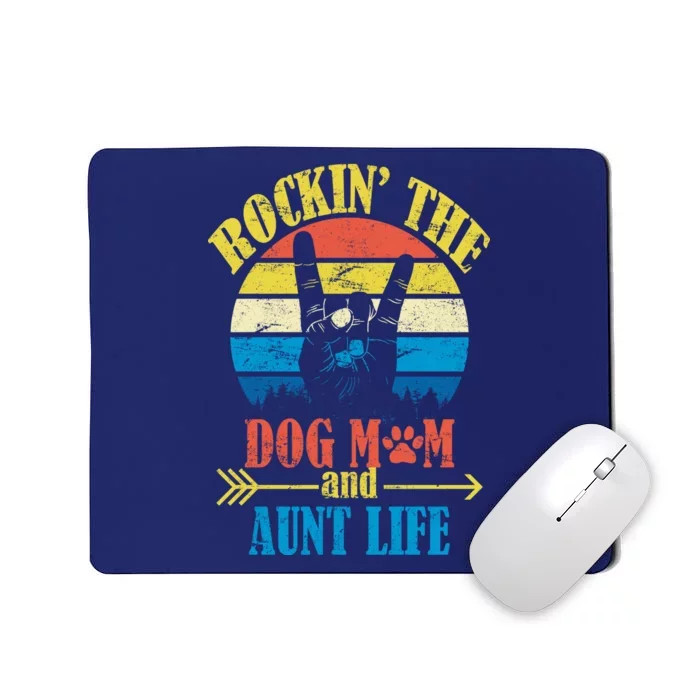 Vintage Rockin The Dog Mom And Aunt Life Mousepad