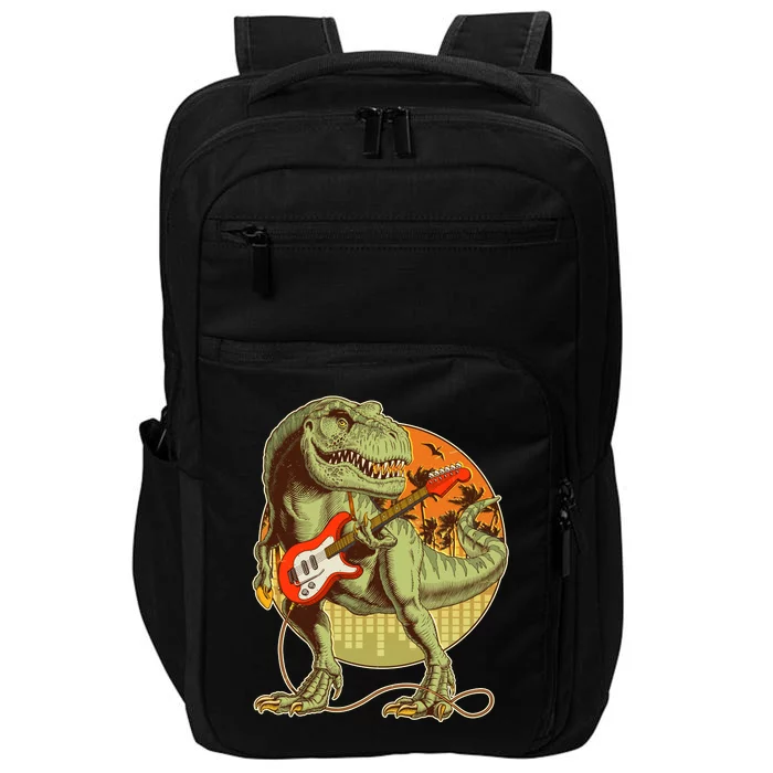 Vintage Rocking Guitar T-Rex Dinosaur Impact Tech Backpack