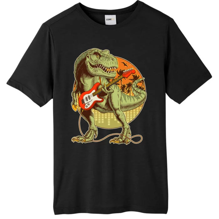 Vintage Rocking Guitar T-Rex Dinosaur ChromaSoft Performance T-Shirt