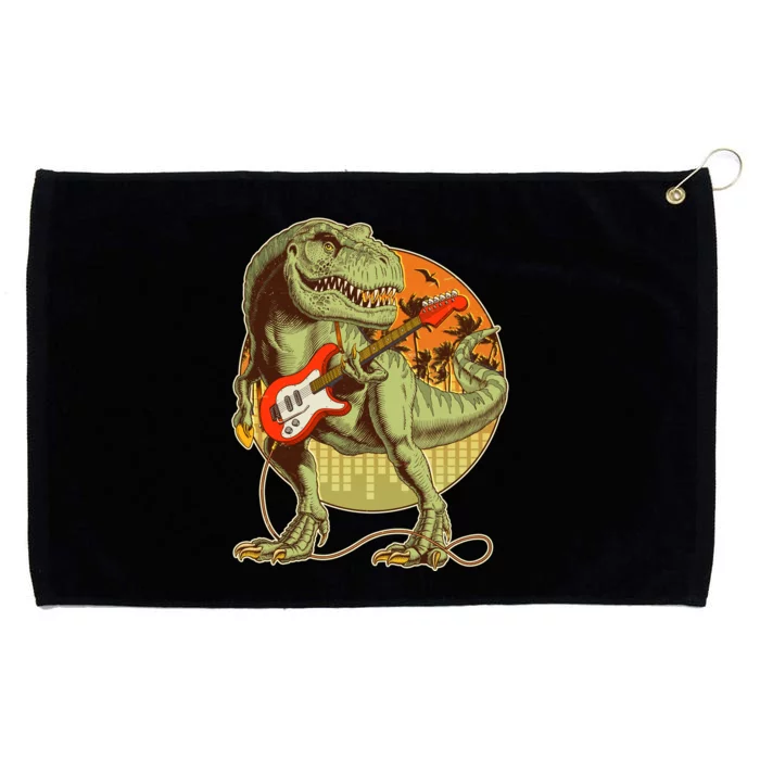 Vintage Rocking Guitar T-Rex Dinosaur Grommeted Golf Towel