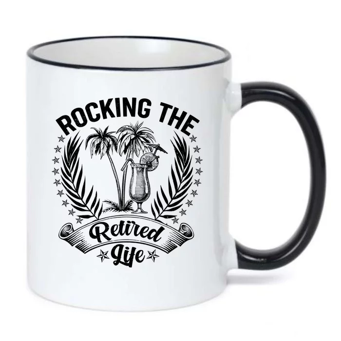 Vintage Rocking The Retired Life Black Color Changing Mug