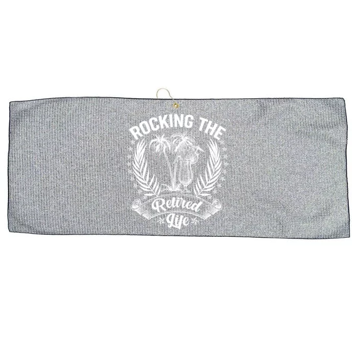 Vintage Rocking The Retired Life Large Microfiber Waffle Golf Towel