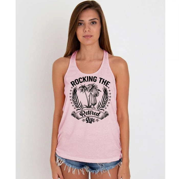 Vintage Rocking The Retired Life Women's Knotted Racerback Tank