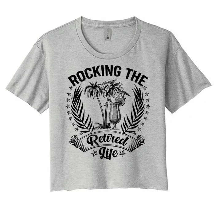 Vintage Rocking The Retired Life Women's Crop Top Tee