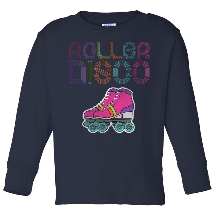 Vintage Roller Disco Skater Toddler Long Sleeve Shirt