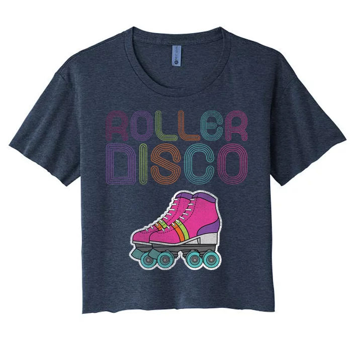 Vintage Roller Disco Skater Women's Crop Top Tee