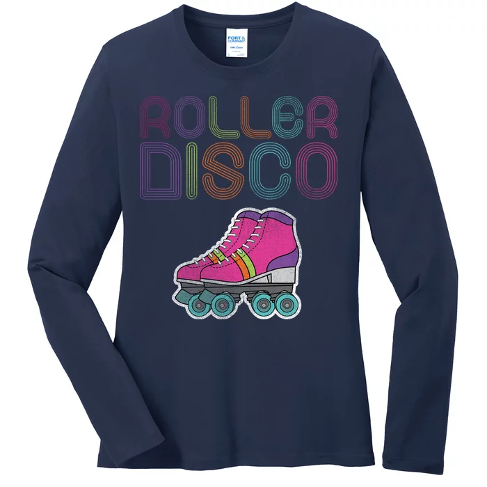 Vintage Roller Disco Skater Ladies Long Sleeve Shirt