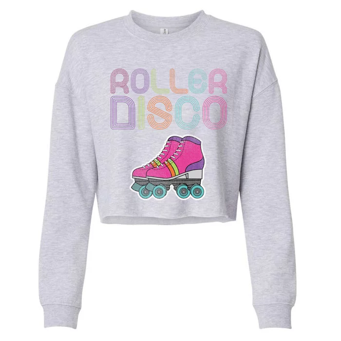 Vintage Roller Disco Skater Cropped Pullover Crew