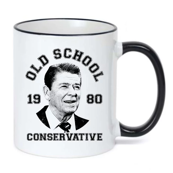 Vintage Ronald Reagan Old School Conservative Black Color Changing Mug