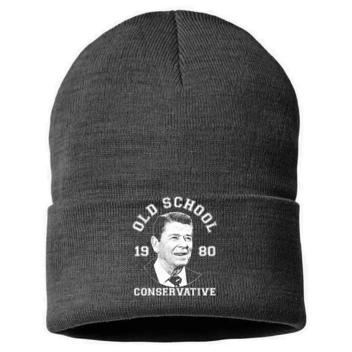 Vintage Ronald Reagan Old School Conservative Sustainable Knit Beanie