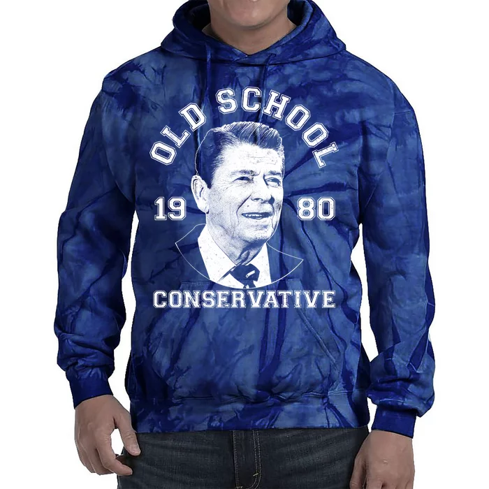 Vintage Ronald Reagan Old School Conservative Tie Dye Hoodie