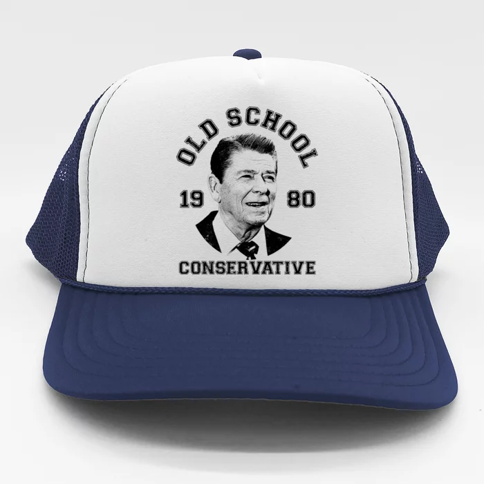 Vintage Ronald Reagan Old School Conservative Trucker Hat