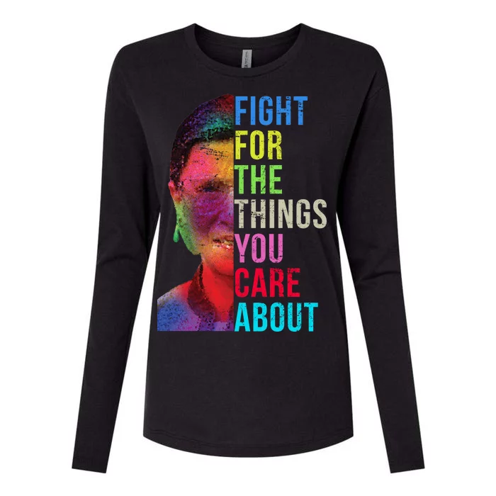 Vintage Ruth B Fight For The Things You Care About RBG Womens Cotton Relaxed Long Sleeve T-Shirt