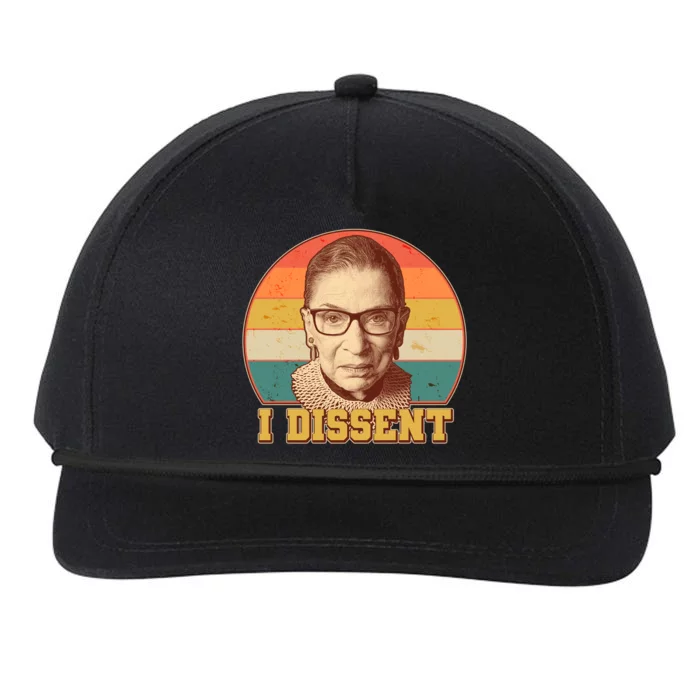 Vintage Ruth Bader Ginsburg I Dissent RBG Tribute Snapback Five-Panel Rope Hat