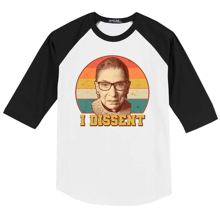 Vintage Ruth Bader Ginsburg I Dissent RBG Tribute Baseball Sleeve Shirt