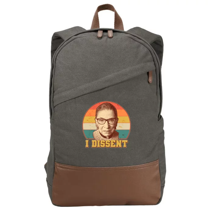 Vintage Ruth Bader Ginsburg I Dissent RBG Tribute Cotton Canvas Backpack