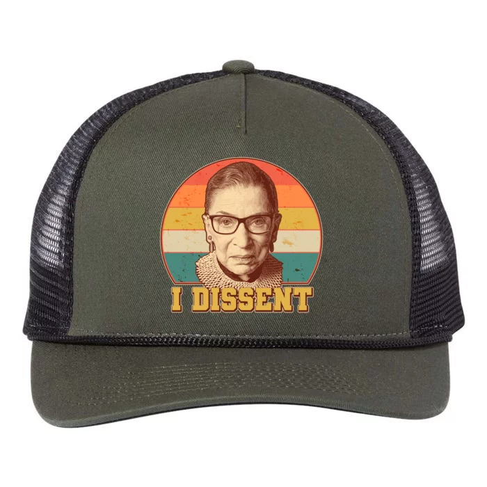 Vintage Ruth Bader Ginsburg I Dissent RBG Tribute Retro Rope Trucker Hat Cap