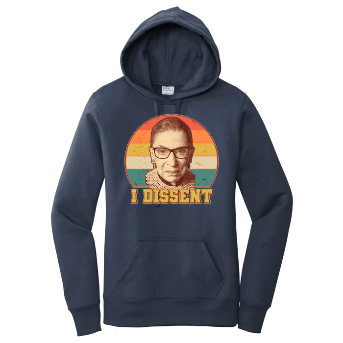 Vintage Ruth Bader Ginsburg I Dissent RBG Tribute Women's Pullover Hoodie