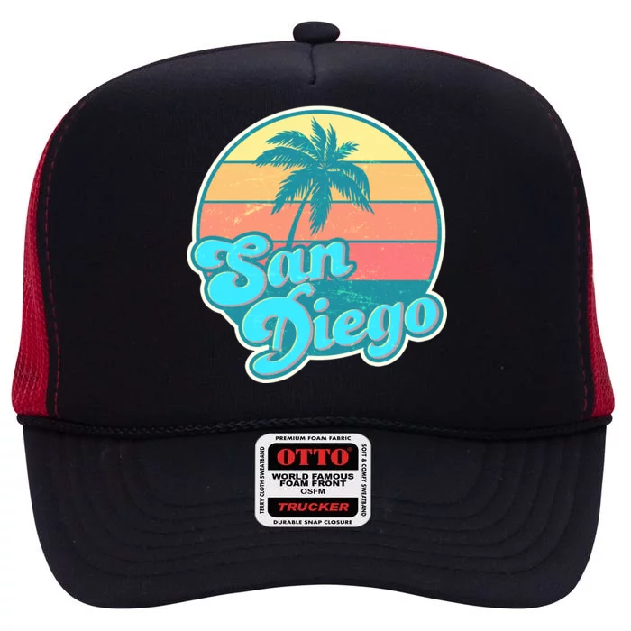 Vintage San Diego Sunset High Crown Mesh Trucker Hat