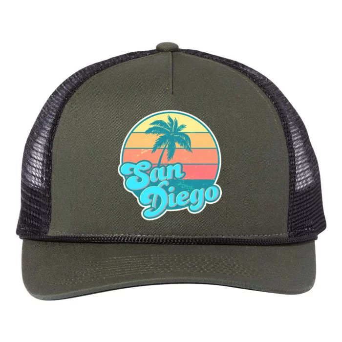 Vintage San Diego Sunset Retro Rope Trucker Hat Cap